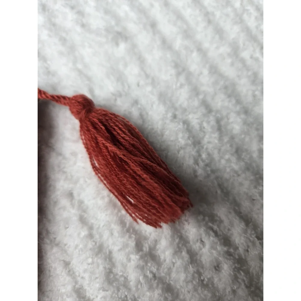 America & Beyond Bohemian style‎ small beaded pouch tassel red Linen blend
